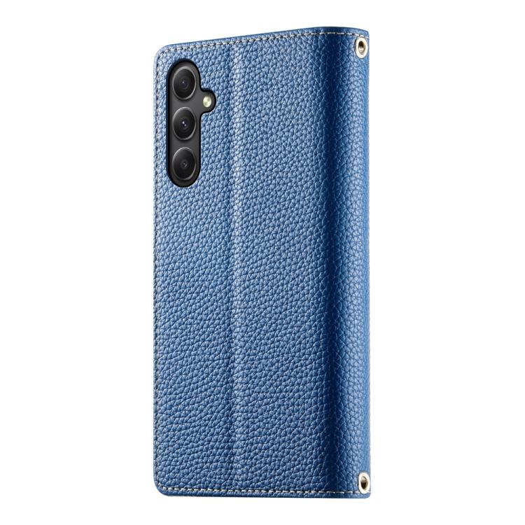 For Samsung Galaxy A34 5G Stitching Multi-card Zipper Wallet Leather Phone Case with Short Strap