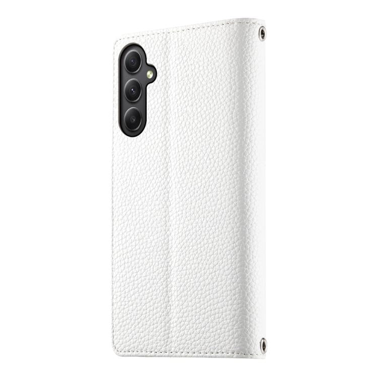 For Samsung Galaxy A35 5G Stitching Multi-card Zipper Wallet Leather Phone Case with Short Strap