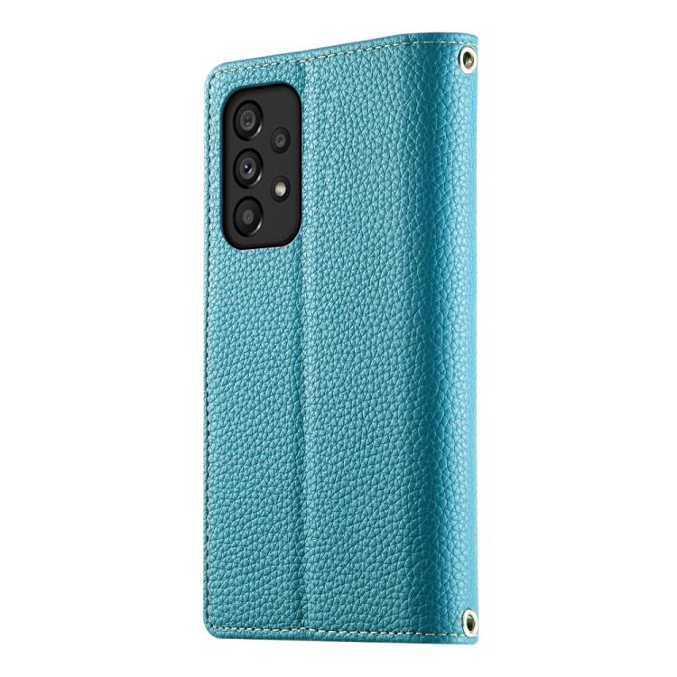 For Samsung Galaxy A53 5G Stitching Multi-card Zipper Wallet Leather Phone Case with Short Strap