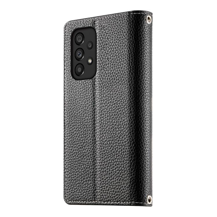 For Samsung Galaxy A53 5G Stitching Multi-card Zipper Wallet Leather Phone Case with Short Strap
