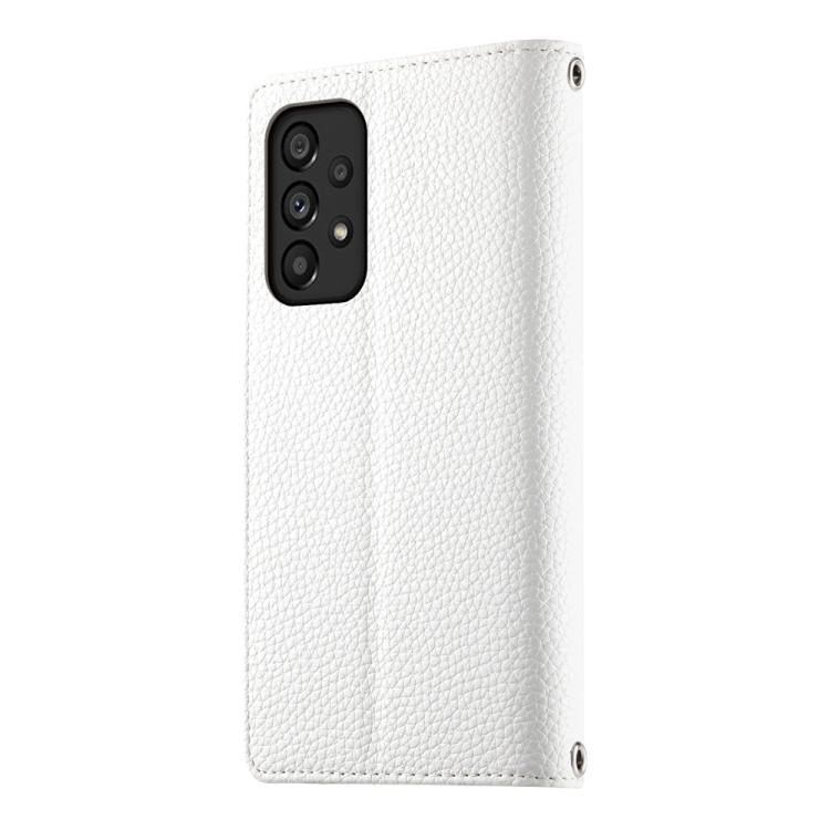 For Samsung Galaxy A53 5G Stitching Multi-card Zipper Wallet Leather Phone Case with Short Strap