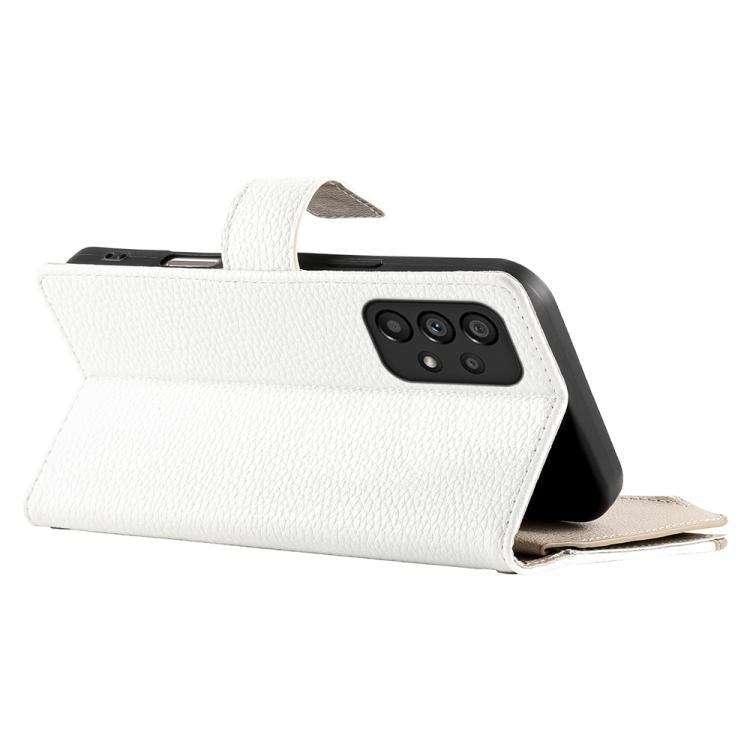 For Samsung Galaxy A53 5G Stitching Multi-card Zipper Wallet Leather Phone Case with Short Strap