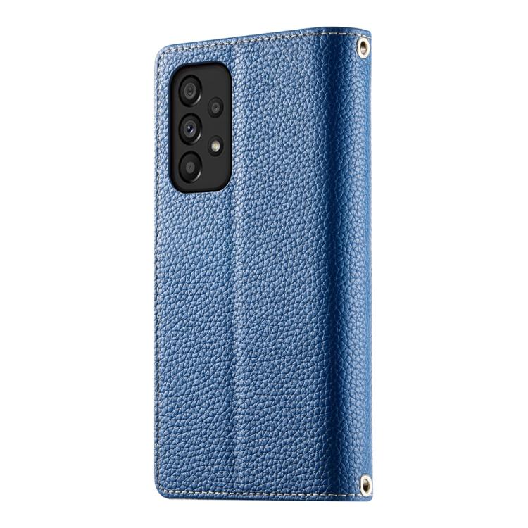For Samsung Galaxy A53 5G Stitching Multi-card Zipper Wallet Leather Phone Case with Short Strap