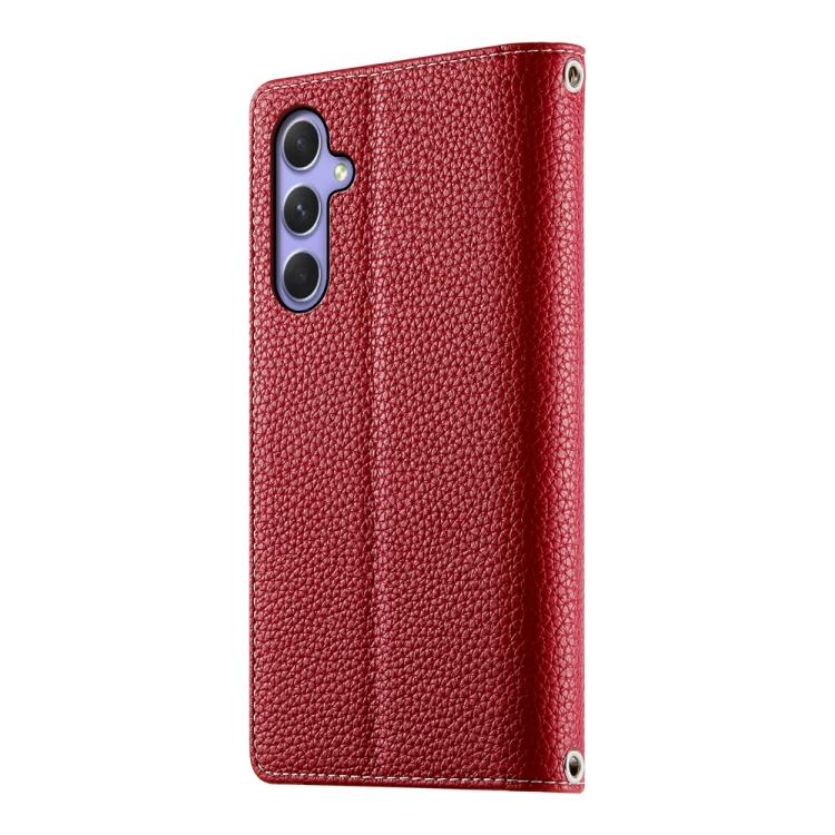 For Samsung Galaxy A54 5G Stitching Multi-card Zipper Wallet Leather Phone Case with Short Strap