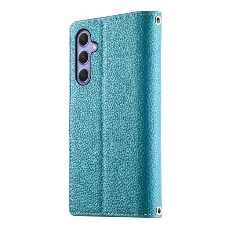For Samsung Galaxy A55 5G Stitching Multi-card Zipper Wallet Leather Phone Case with Short Strap