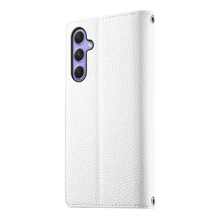 For Samsung Galaxy A55 5G Stitching Multi-card Zipper Wallet Leather Phone Case with Short Strap