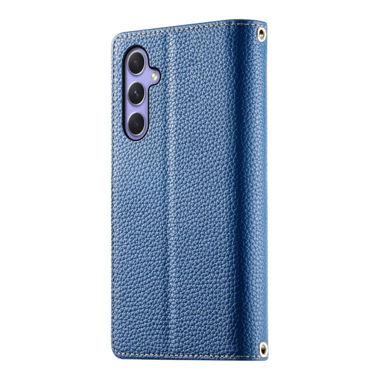 For Samsung Galaxy A55 5G Stitching Multi-card Zipper Wallet Leather Phone Case with Short Strap