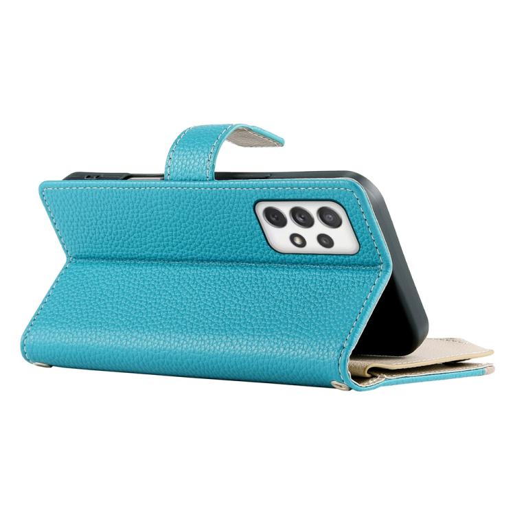 For Samsung Galaxy A72 4G / 5G Stitching Multi-card Zipper Wallet Leather Phone Case with Short Strap