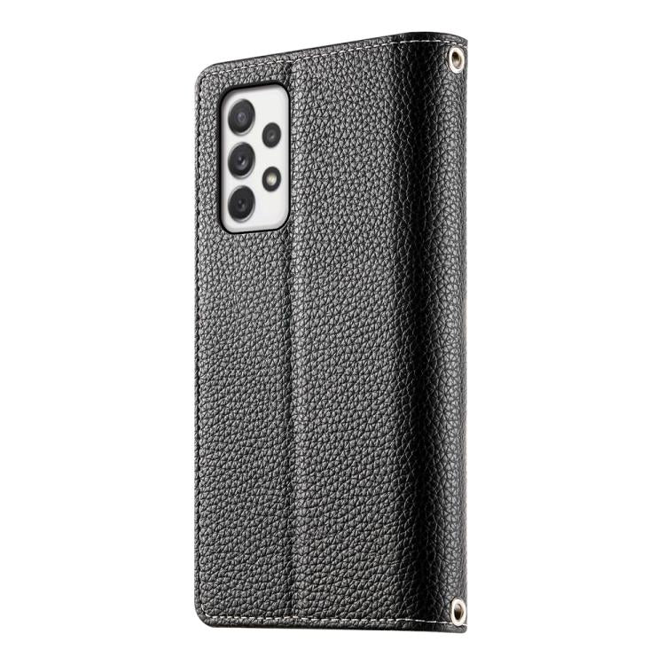 For Samsung Galaxy A72 4G / 5G Stitching Multi-card Zipper Wallet Leather Phone Case with Short Strap