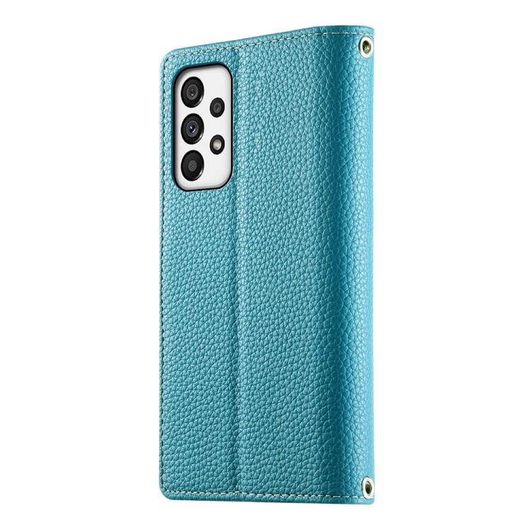 For Samsung Galaxy A73 5G Stitching Multi-card Zipper Wallet Leather Phone Case with Short Strap