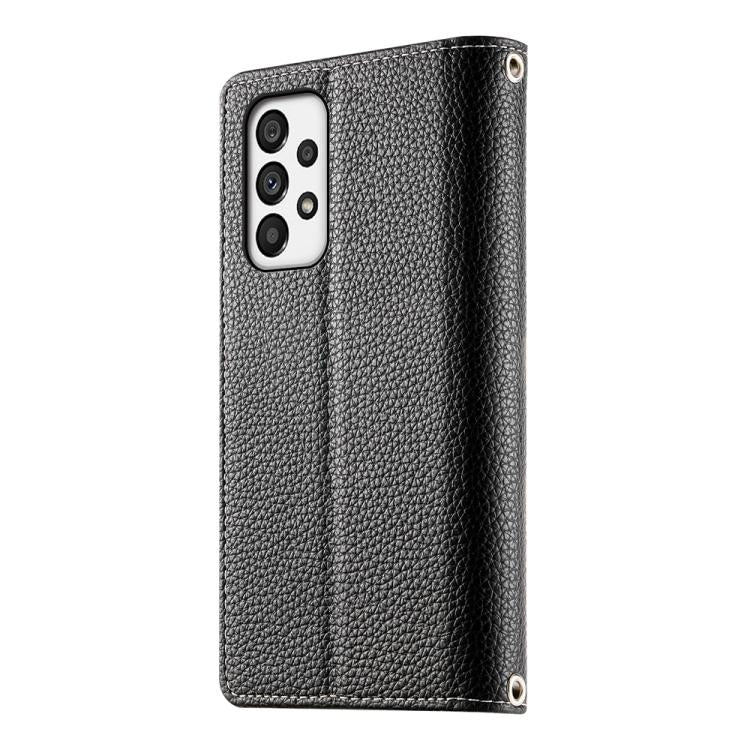 For Samsung Galaxy A73 5G Stitching Multi-card Zipper Wallet Leather Phone Case with Short Strap