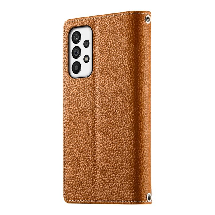 For Samsung Galaxy A73 5G Stitching Multi-card Zipper Wallet Leather Phone Case with Short Strap