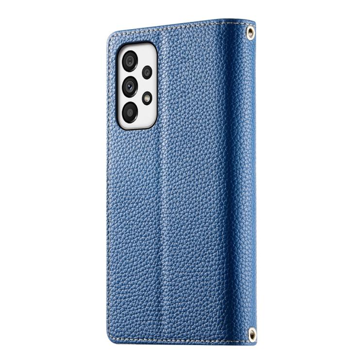For Samsung Galaxy A73 5G Stitching Multi-card Zipper Wallet Leather Phone Case with Short Strap