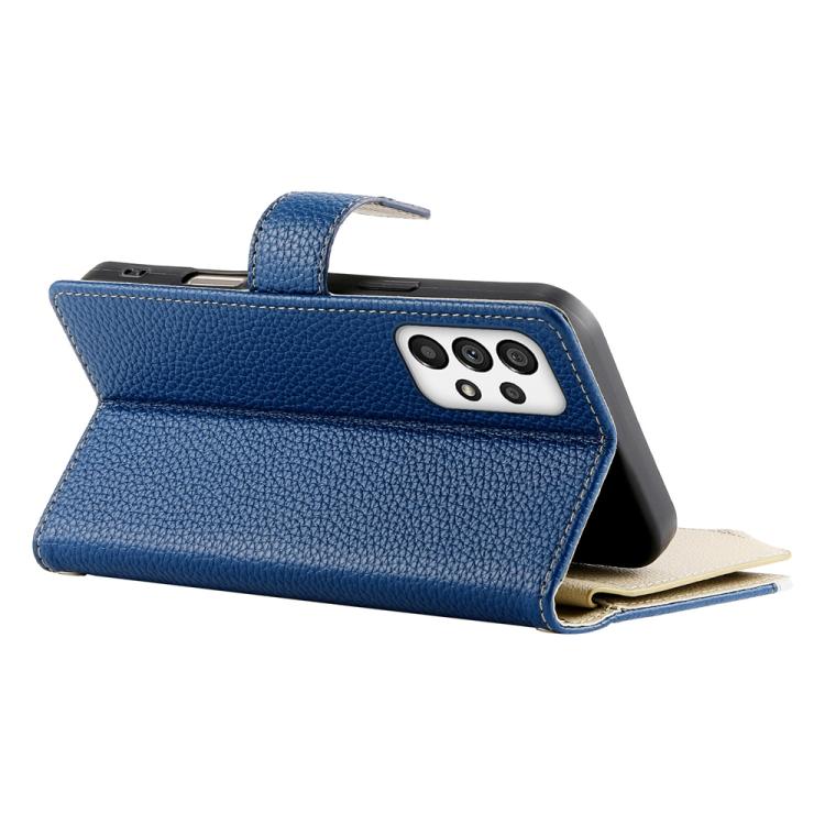For Samsung Galaxy A73 5G Stitching Multi-card Zipper Wallet Leather Phone Case with Short Strap