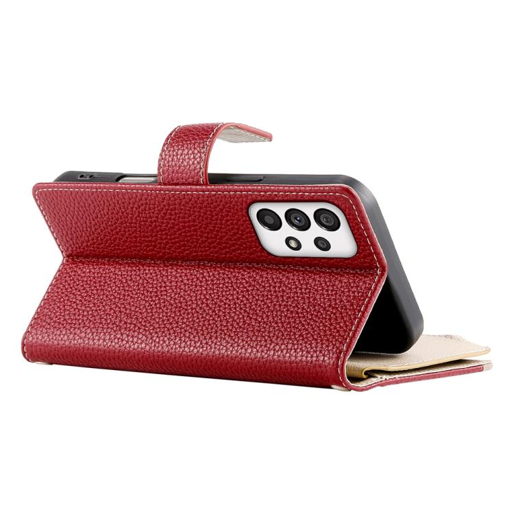 For Samsung Galaxy A73 5G Stitching Multi-card Zipper Wallet Leather Phone Case with Short Strap
