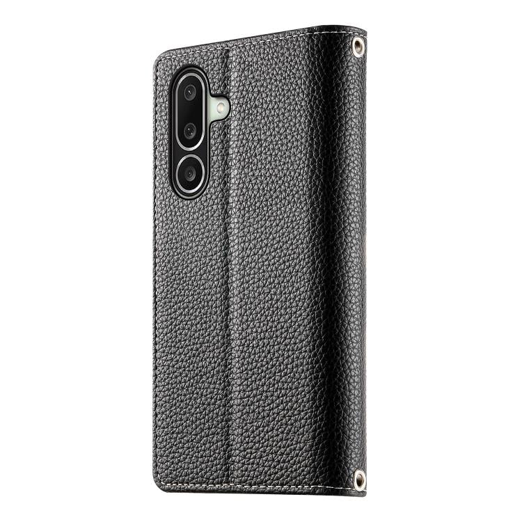 For Galaxy A27 5G Stitching Multi-card Zipper Wallet Leather Phone Case with Short Strap