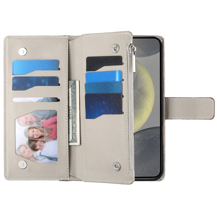 For Galaxy A27 5G Stitching Multi-card Zipper Wallet Leather Phone Case with Short Strap