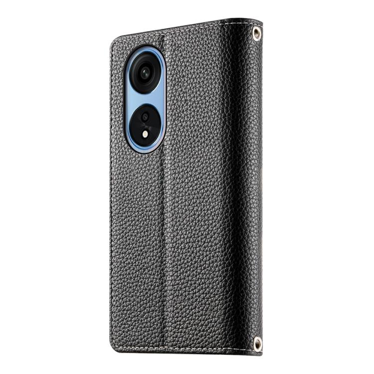 For OPPO A1 Pro / Reno8 T 5G Stitching Multi-card Zipper Wallet Leather Phone Case with Short Strap