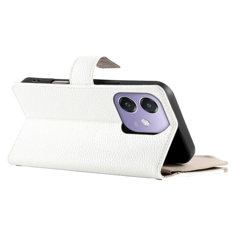 For OPPO A5x 5G / A3 4G / 5G / A3x 4G / 5G Stitching Multi-card Zipper Wallet Leather Phone Case with Short Strap