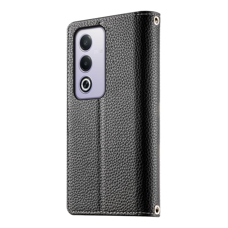For OPPO A5 5G Global / A3 Pro 5G / A80 5G Stitching Multi-card Zipper Wallet Leather Phone Case with Short Strap