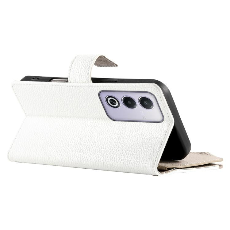 For OPPO A5 5G Global / A3 Pro 5G / A80 5G Stitching Multi-card Zipper Wallet Leather Phone Case with Short Strap
