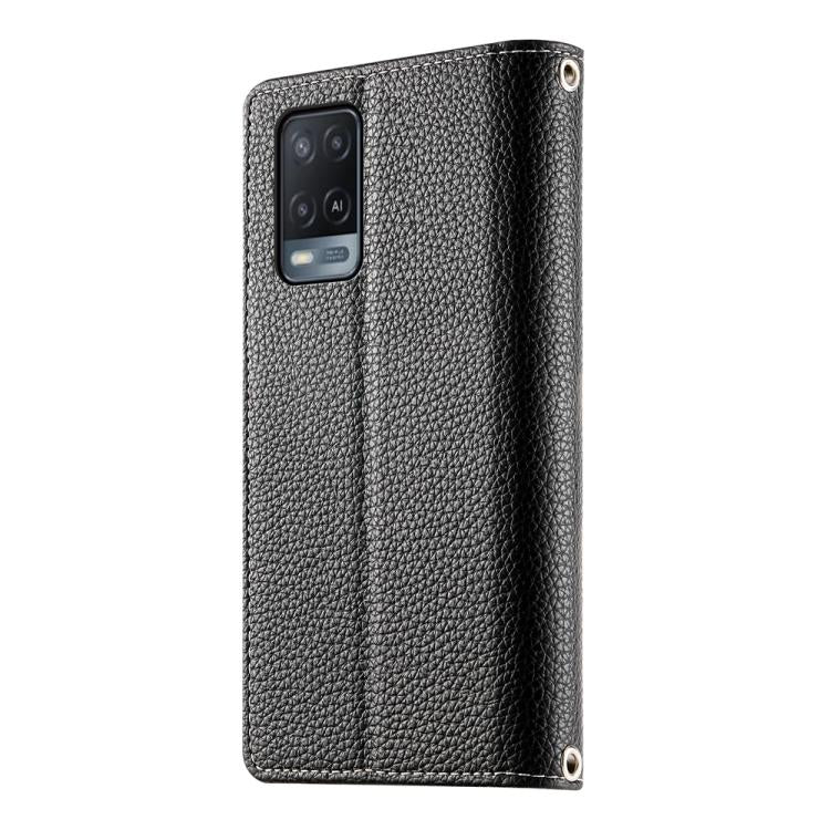 For OPPO A54 4G / A54s / A55 4G / 5G / A55s 5G Stitching Multi-card Zipper Wallet Leather Phone Case with Short Strap