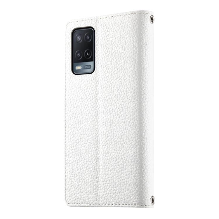 For OPPO A54 4G / A54s / A55 4G / 5G / A55s 5G Stitching Multi-card Zipper Wallet Leather Phone Case with Short Strap