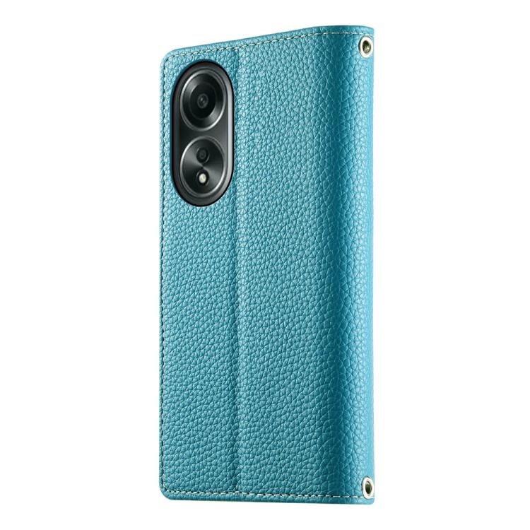 For OPPO A58 4G Global Stitching Multi-card Zipper Wallet Leather Phone Case with Short Strap