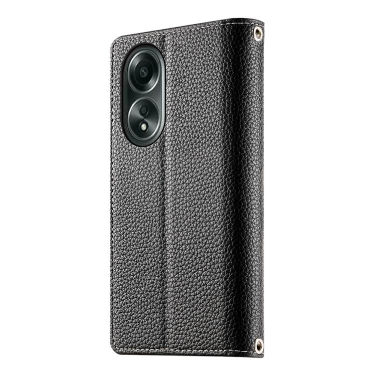 For OPPO A58 4G Global Stitching Multi-card Zipper Wallet Leather Phone Case with Short Strap