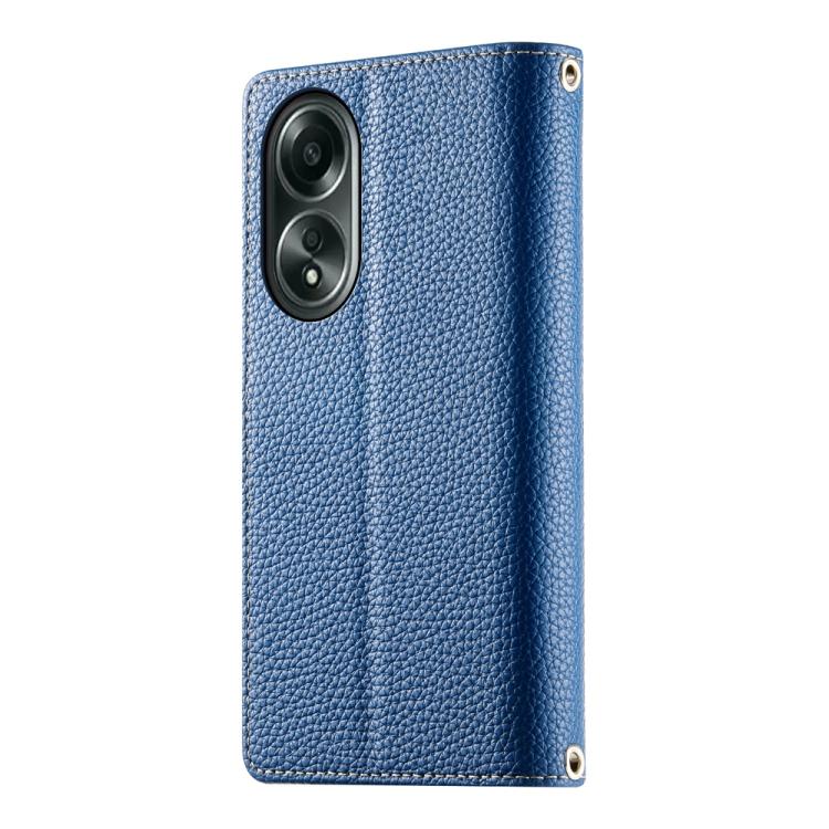 For OPPO A58 4G Global Stitching Multi-card Zipper Wallet Leather Phone Case with Short Strap
