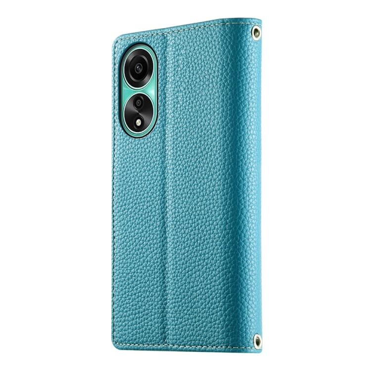 For OPPO A78 4G Global Stitching Multi-card Zipper Wallet Leather Phone Case with Short Strap