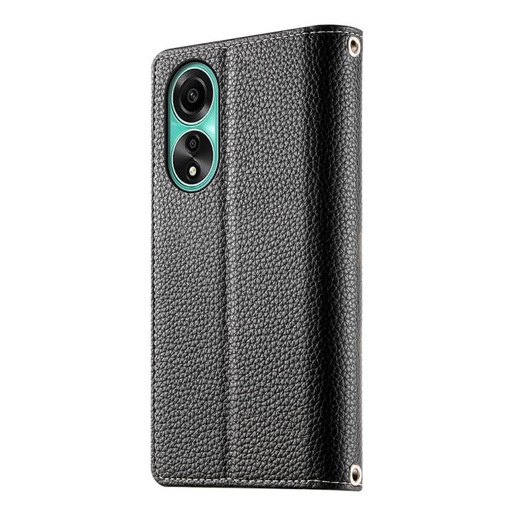 For OPPO A78 4G Global Stitching Multi-card Zipper Wallet Leather Phone Case with Short Strap