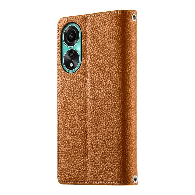 For OPPO A78 4G Global Stitching Multi-card Zipper Wallet Leather Phone Case with Short Strap
