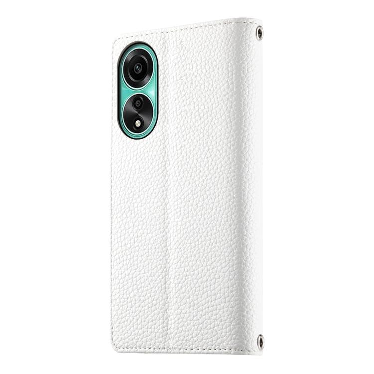For OPPO A78 4G Global Stitching Multi-card Zipper Wallet Leather Phone Case with Short Strap