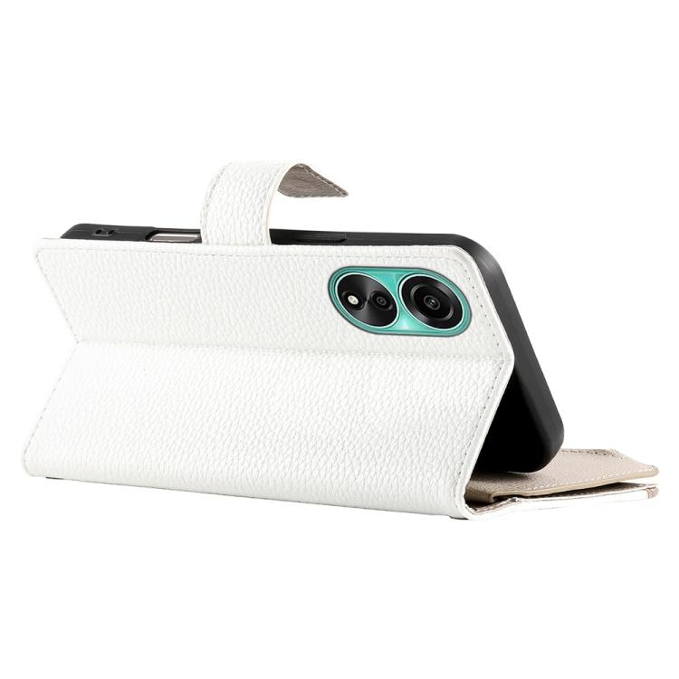 For OPPO A78 4G Global Stitching Multi-card Zipper Wallet Leather Phone Case with Short Strap