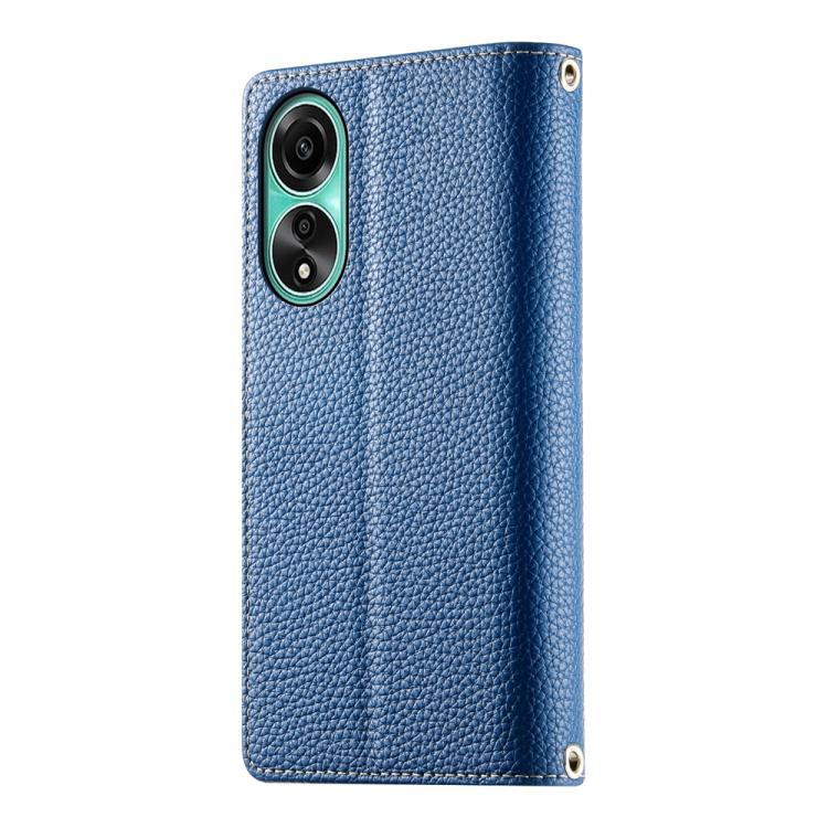 For OPPO A78 4G Global Stitching Multi-card Zipper Wallet Leather Phone Case with Short Strap