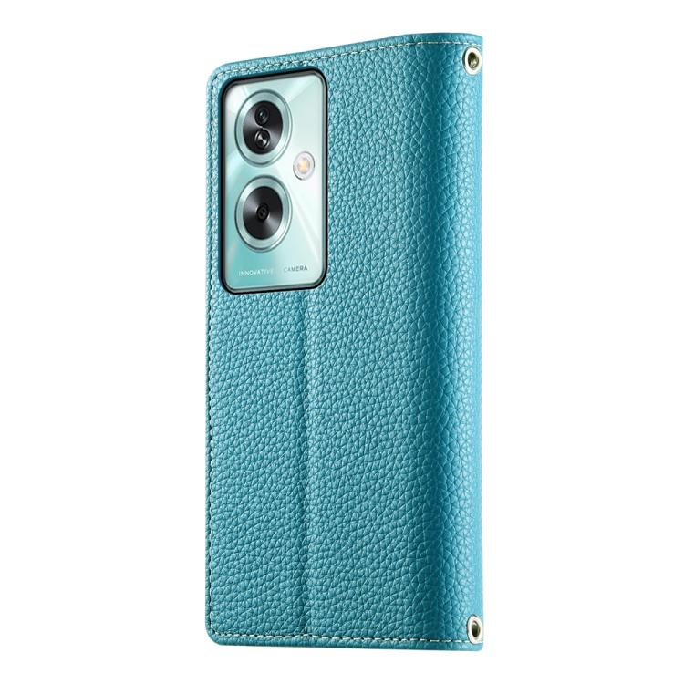For OPPO A79 5G / A2x Stitching Multi-card Zipper Wallet Leather Phone Case with Short Strap