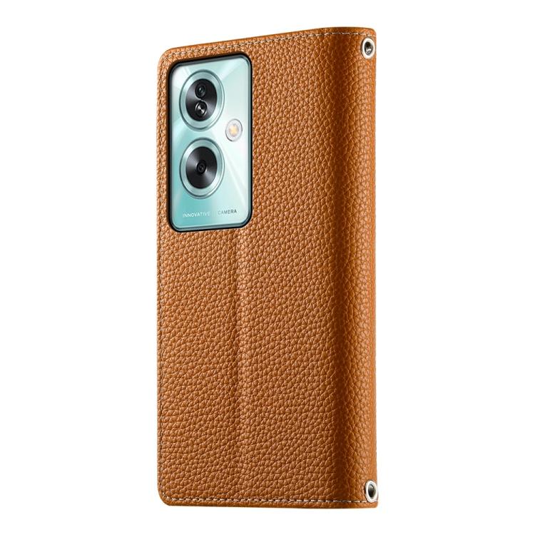 For OPPO A79 5G / A2x Stitching Multi-card Zipper Wallet Leather Phone Case with Short Strap