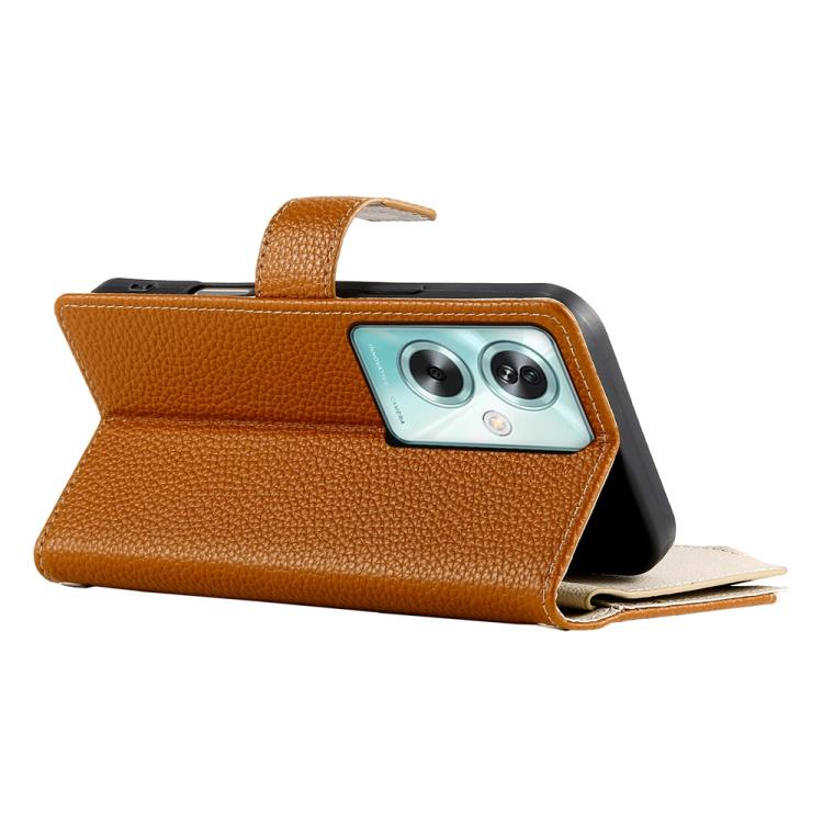 For OPPO A79 5G / A2x Stitching Multi-card Zipper Wallet Leather Phone Case with Short Strap