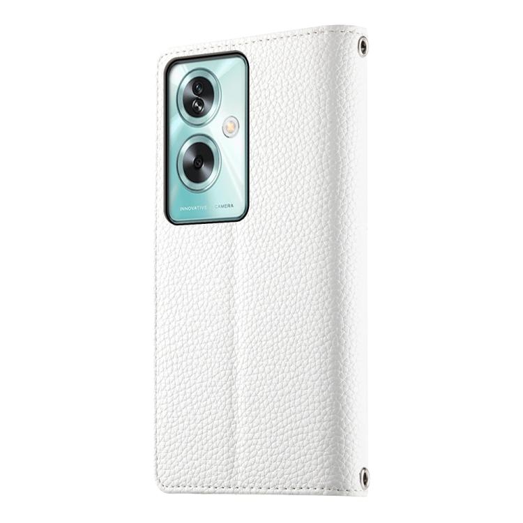 For OPPO A79 5G / A2x Stitching Multi-card Zipper Wallet Leather Phone Case with Short Strap
