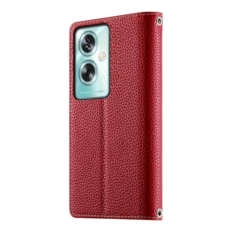For OPPO A79 5G / A2x Stitching Multi-card Zipper Wallet Leather Phone Case with Short Strap