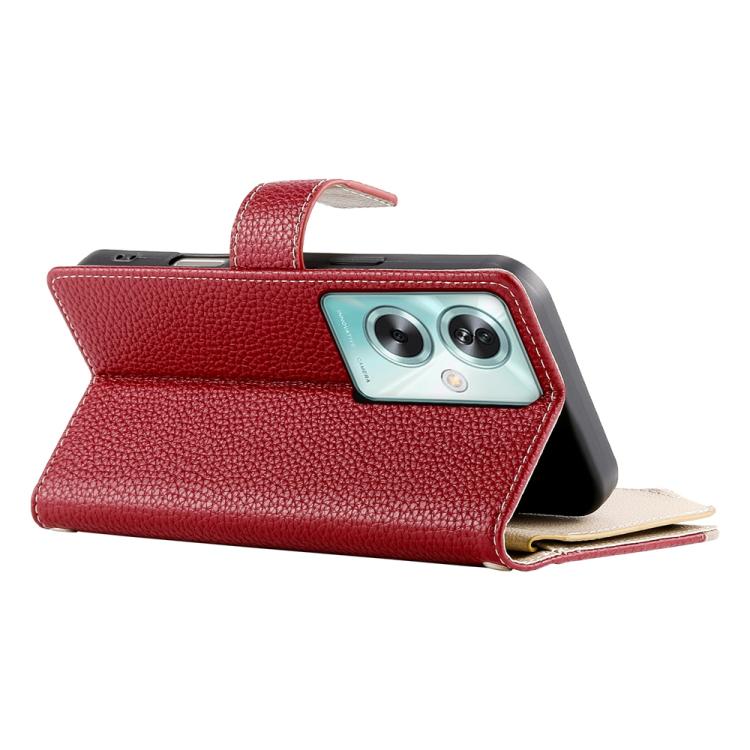 For OPPO A79 5G / A2x Stitching Multi-card Zipper Wallet Leather Phone Case with Short Strap