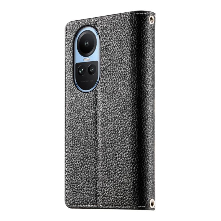 For OPPO Reno10 / Reno10 Pro Global Stitching Multi-card Zipper Wallet Leather Phone Case with Short Strap