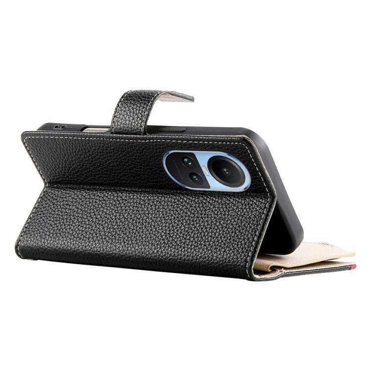 For OPPO Reno10 / Reno10 Pro Global Stitching Multi-card Zipper Wallet Leather Phone Case with Short Strap