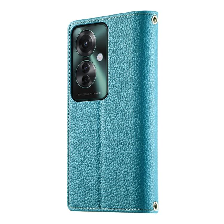 For OPPO Reno11 F / F25 Pro India Stitching Multi-card Zipper Wallet Leather Phone Case with Short Strap