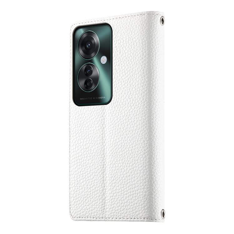 For OPPO Reno11 F / F25 Pro India Stitching Multi-card Zipper Wallet Leather Phone Case with Short Strap
