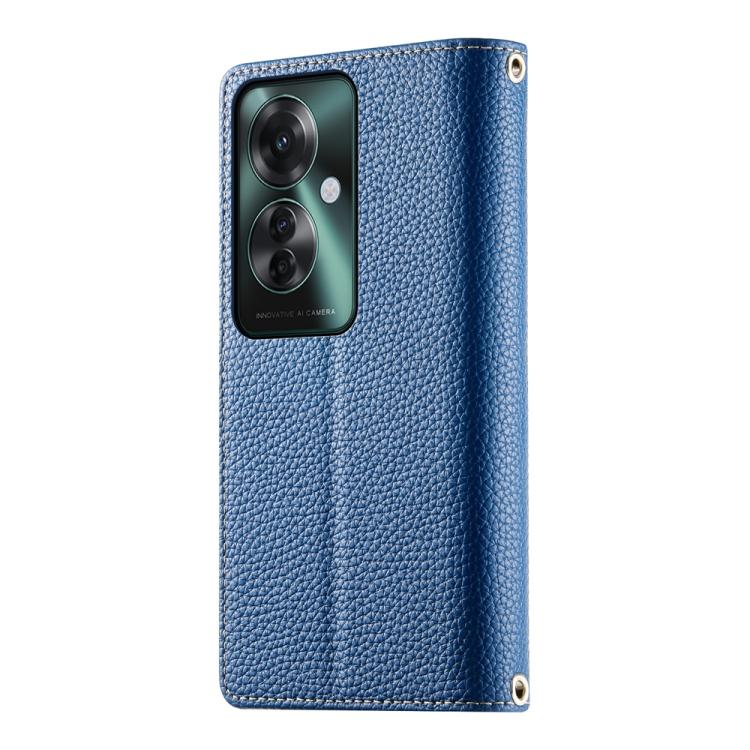 For OPPO Reno11 F / F25 Pro India Stitching Multi-card Zipper Wallet Leather Phone Case with Short Strap
