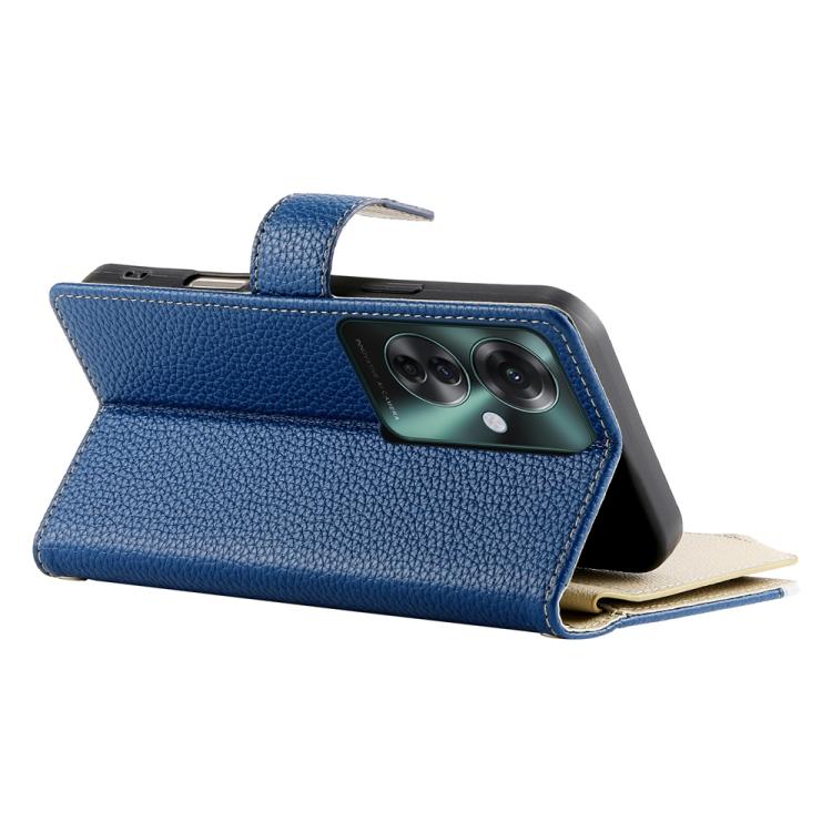 For OPPO Reno11 F / F25 Pro India Stitching Multi-card Zipper Wallet Leather Phone Case with Short Strap