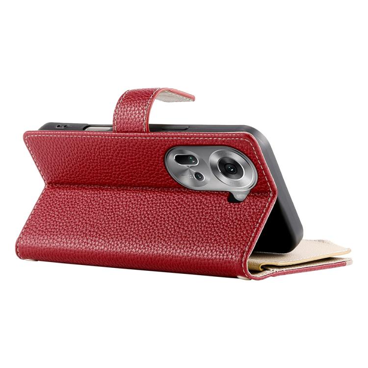 For OPPO Reno11 Global Stitching Multi-card Zipper Wallet Leather Phone Case with Short Strap