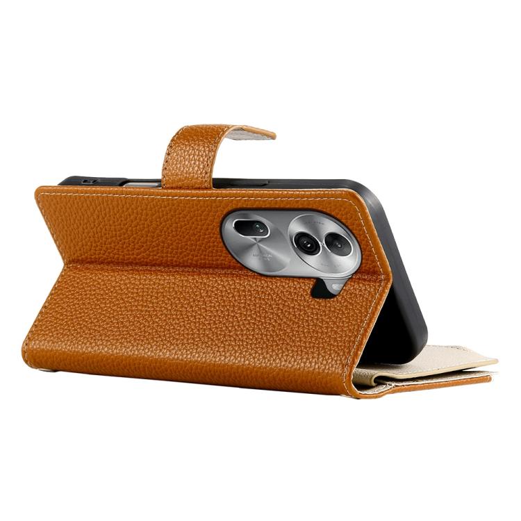 For OPPO Reno11 Pro Global Stitching Multi-card Zipper Wallet Leather Phone Case with Short Strap